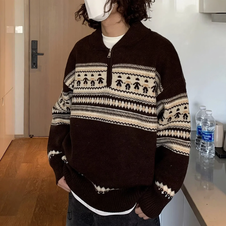 Vintage Striped Sweater for Couples