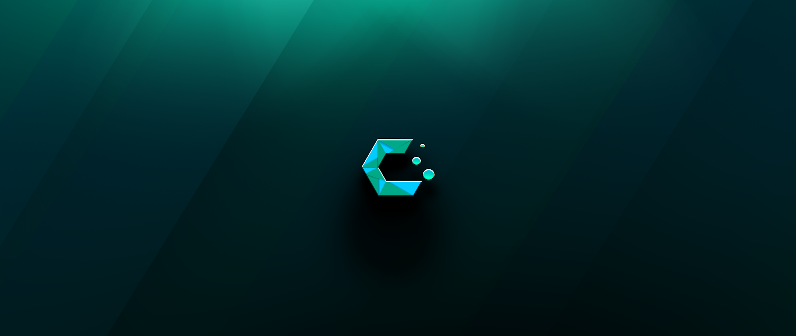 Abstract Teal Crystalline Logo - Digital Art 4K Wallpaper (5120x2160)