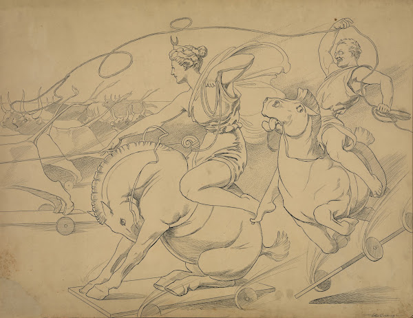 The goddess of hunting at the request of Pallas Columbia accustoms Teddysses to