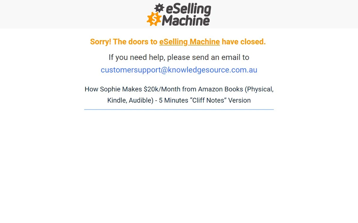 Captura de eSelling Machine Review Sophie Howard