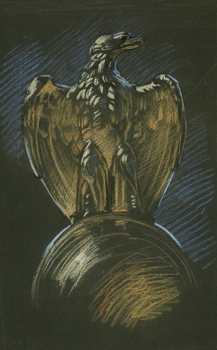 Study for the eagle column decoration in Apotheosis of Pennsylvania mural at the