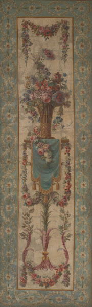 Basket of flowers with garlands 177090