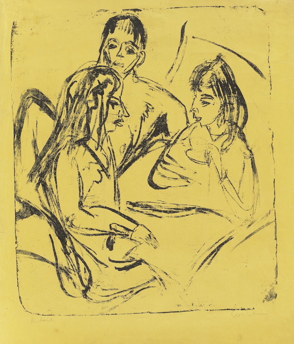 Die Rekonvaleszentin  Mann mit zwei Mädchen 1915