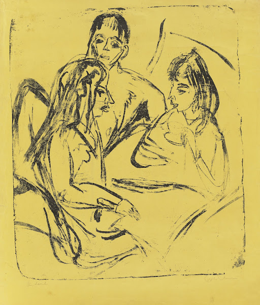 Die Rekonvaleszentin  Mann mit zwei Mädchen 1915