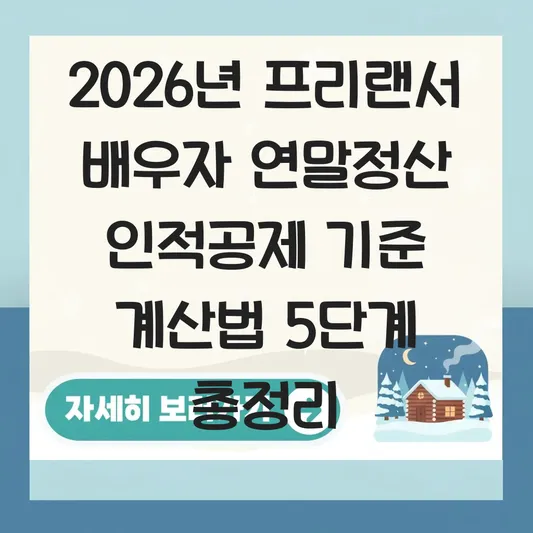 프리랜서 배우자 연말정산 인적공제 등록 시 소득 금액 100만 원 이하 기준 계산법 대표 이미지
