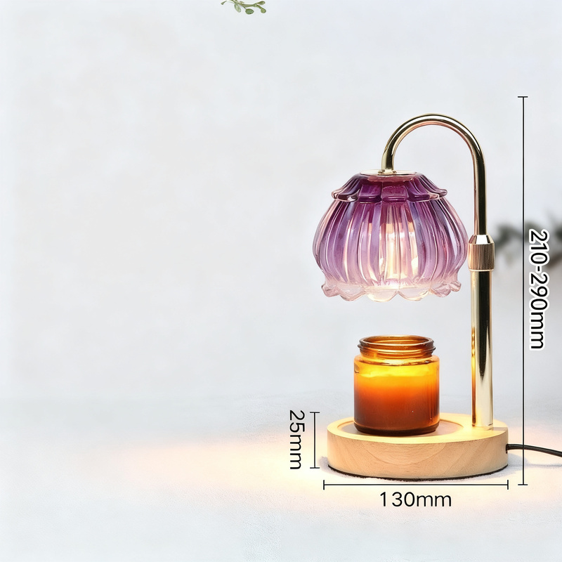 Wax melt lamp with wooden base