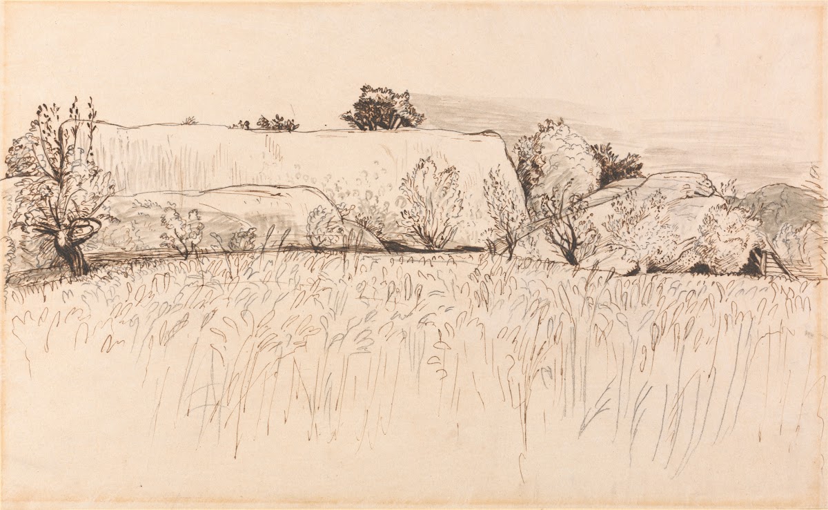 Cornfields with Barn Shoreham ca 1829
