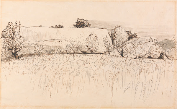 Cornfields with Barn Shoreham ca 1829