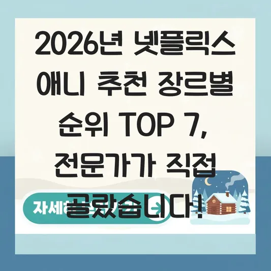 넷플릭스 애니 추천 장르별 순위