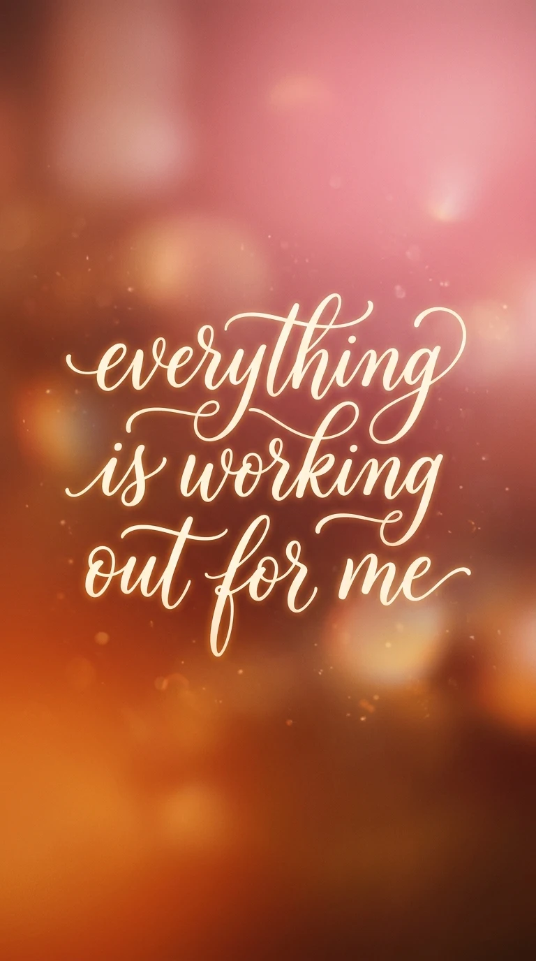 Warm Sunset Gradient Handwritten Affirmation Background - Free 4K mobile Wallpaper