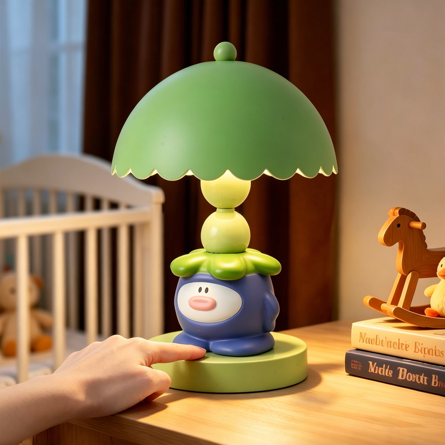 Cute eggplant table lamp with color change