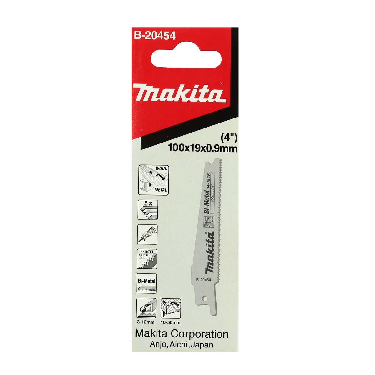 MAKITA อะไหล่ JR100D ใบเลื่อย 100MM ไม้/เหล็ก B-20454