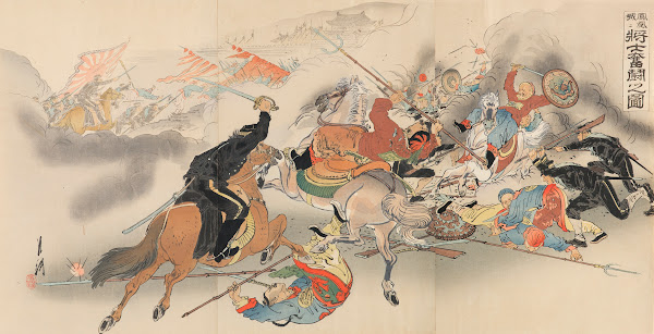 Two Generals and Their Men Engaging in Strenuous Battle at Fenghuangcheng 1894