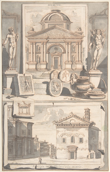 A Reconstruction of the Aerarium above and a View of the Ruins below before 1704