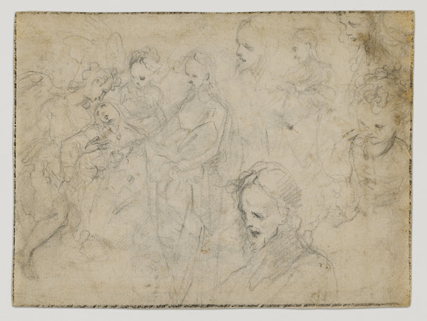 Studies for Christ Giving a New Heart to Saint Catherine of Siena ca1580s