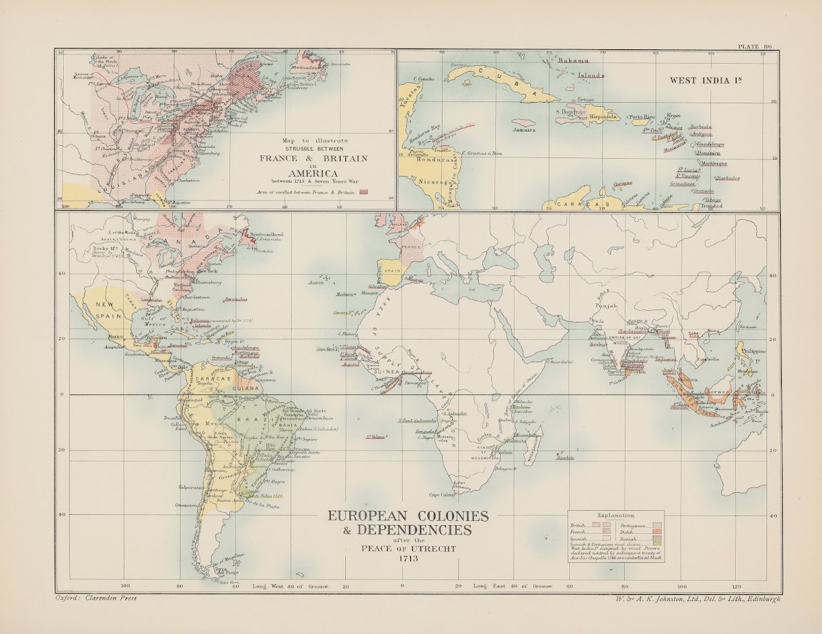 European Colonies and Dependencies after the Peace of Utrecht 1903
