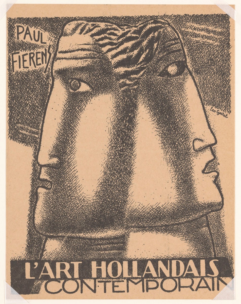 Reproductieprent boekomslag lArt Hollandais contemporain 1933