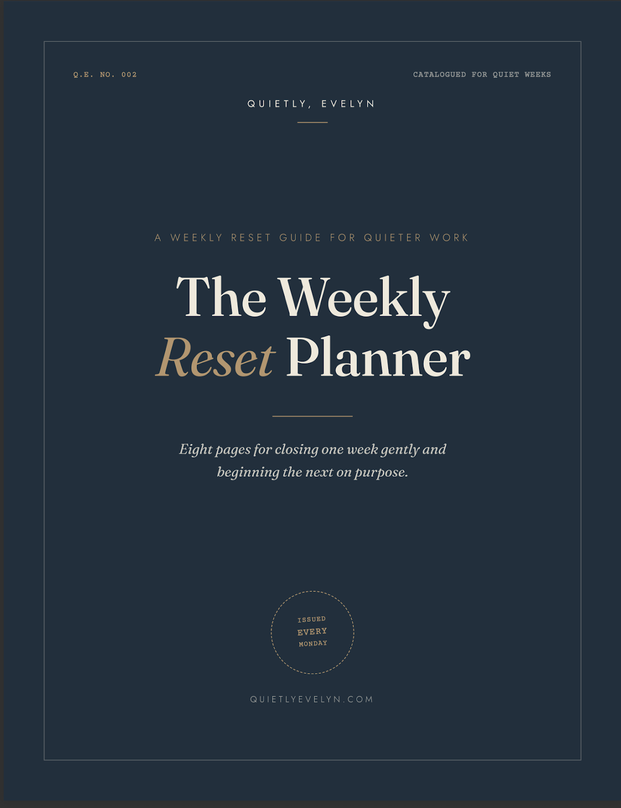 The Weekly Reset Planner cover