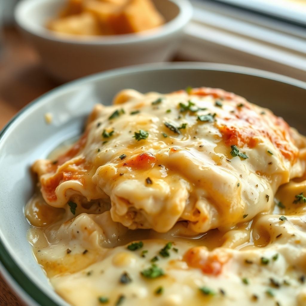 High-Protein Chicken Alfredo Bake for Easy Low-Carb Meal Prep with Creamy, Cheesy Goodness (30-Minute Weeknight Winner!) finished