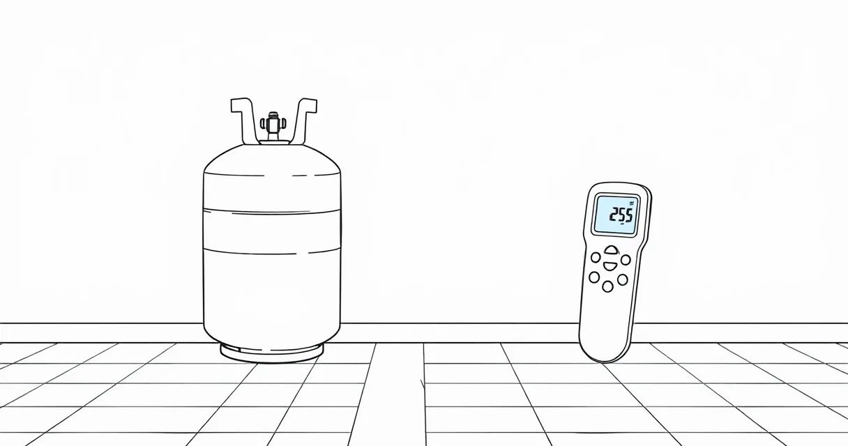 에어컨 냉매 충전 및 온도 체크 이미지