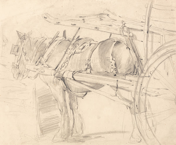 A Farm Horse Harnessed to a Cart Executed at or Near Canterbury c 1835