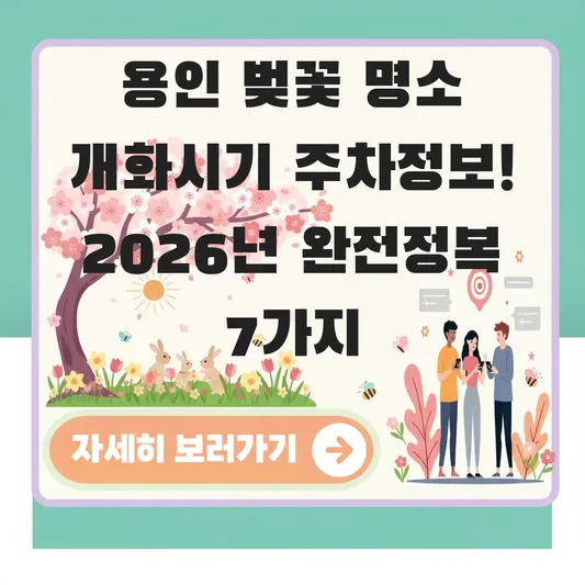 용인 벚꽃 명소 개화시기 주차정보