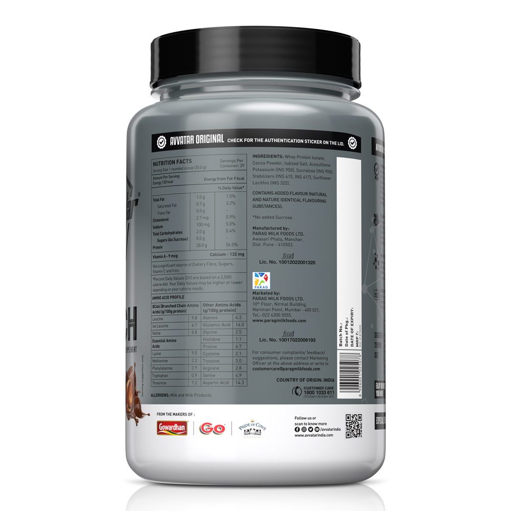 Avvatar Isorich Protein Chocolate Hazelnut Flavour, 1 Kg