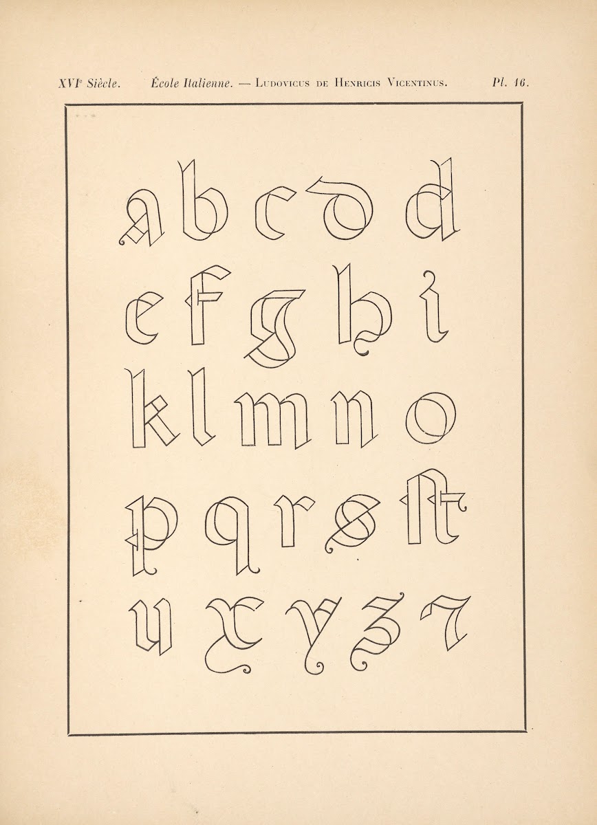 École Italienne  Lüdovicus de Henricis Vicentinus  Alphabet Mineur 1895