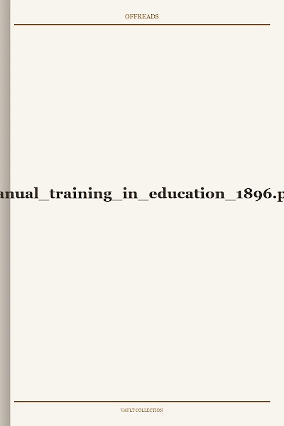 manual training in education 1896