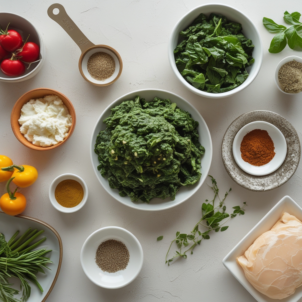 Ingredients for 20-Minute Spinach Ricotta Bites Recipe – Irresistibly Easy Appetizer for Quick Snacks