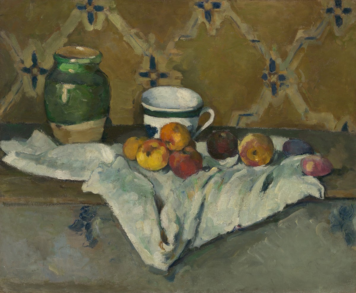 Still Life with Jar Cup and Apples ca 1877
