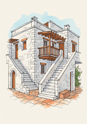 Architectural Sketch Mediterranean House