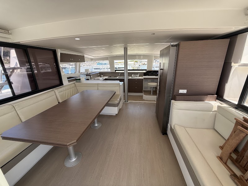 Catamaran saloon dining area