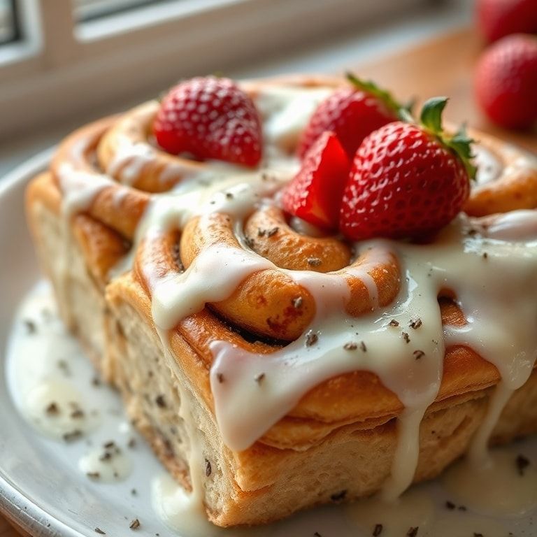 Easy Strawberry Cinnamon Rolls with Cream Cheese Glaze - Quick Homemade Treat