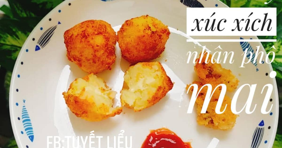 Bánh khoai tây xúc xích nhân phomai chiên xù