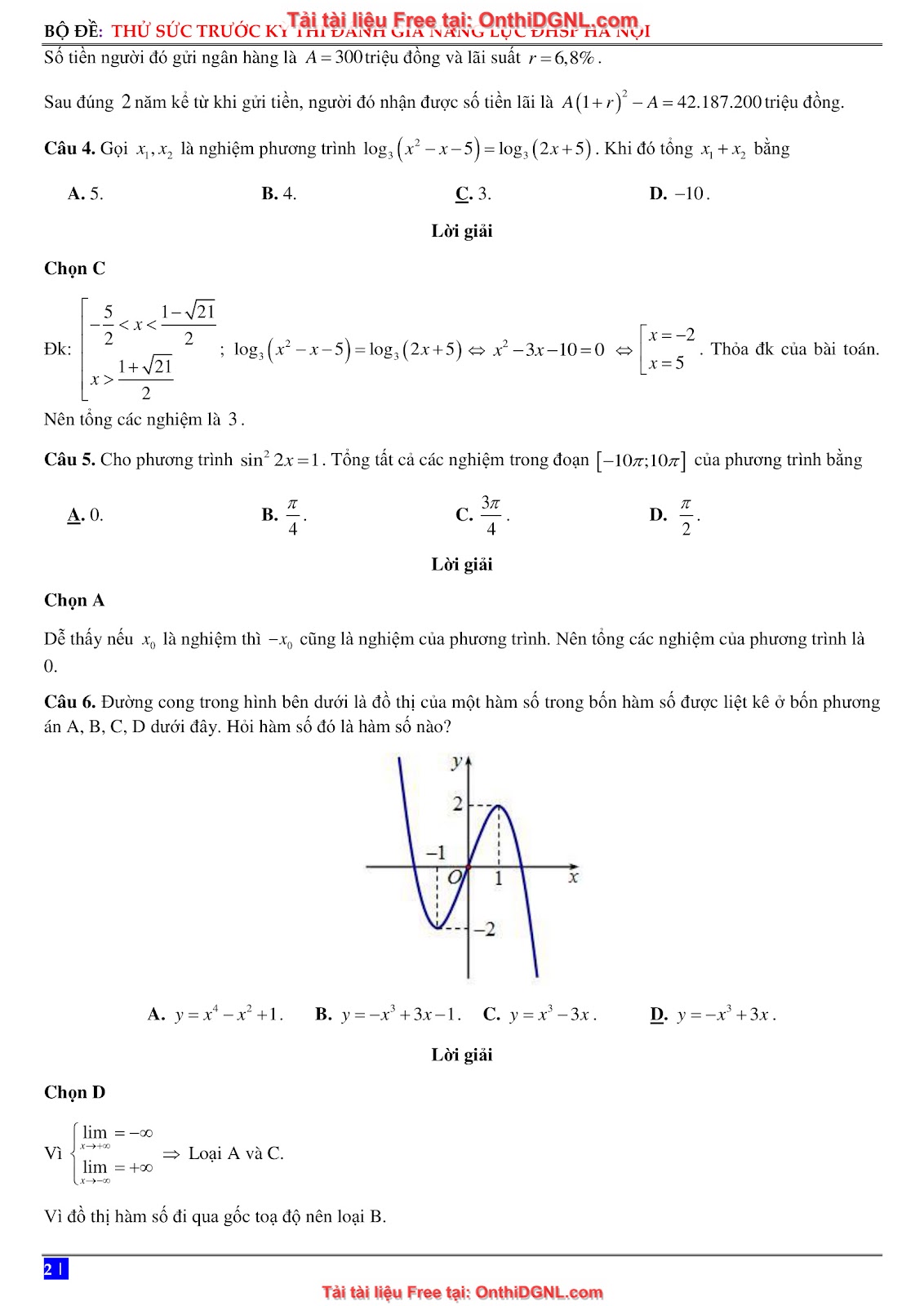 16 Đề ôn DGNL Sư Phạm HN môn toán - có đáp án