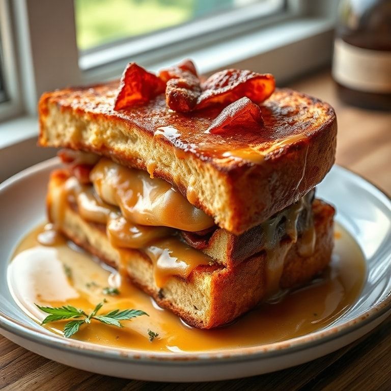 Bourbon Maple Bacon Stuffed French Toast Recipe – Easy, Homemade Breakfast Delight finished