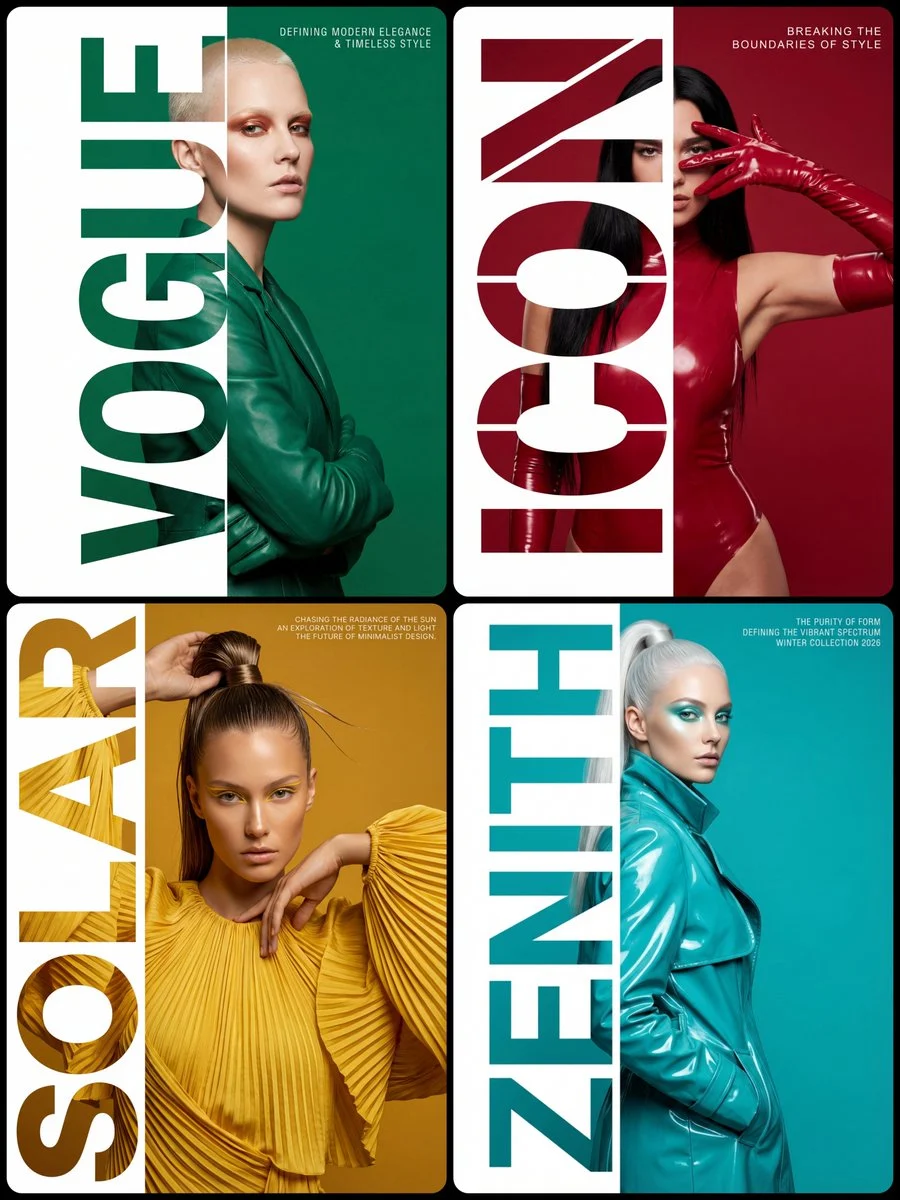 Diseño de carteles tipográficos editoriales de alta costura
