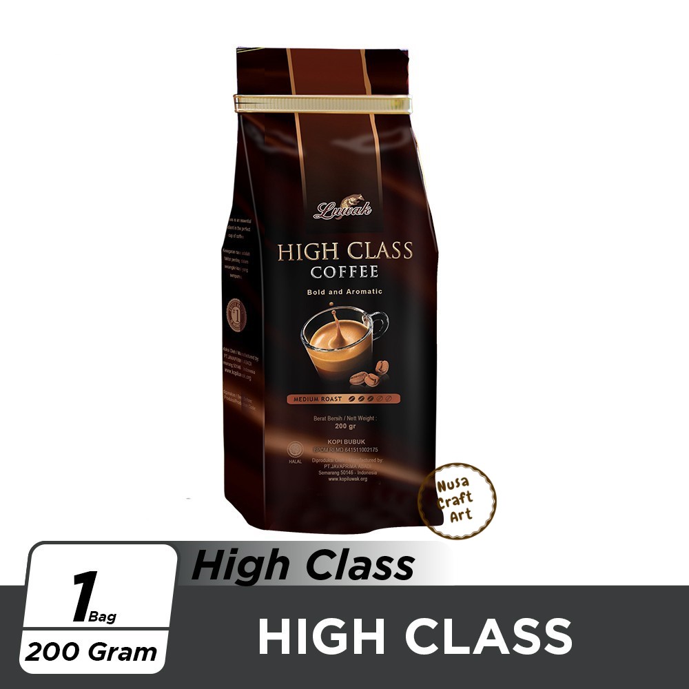 Kopi Luwak High Class Civet Coffee Blend Medium Roast Ground Coffee 200 Gram