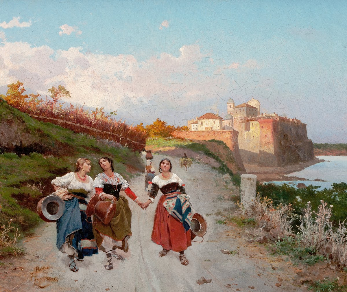 Women on a Country Road