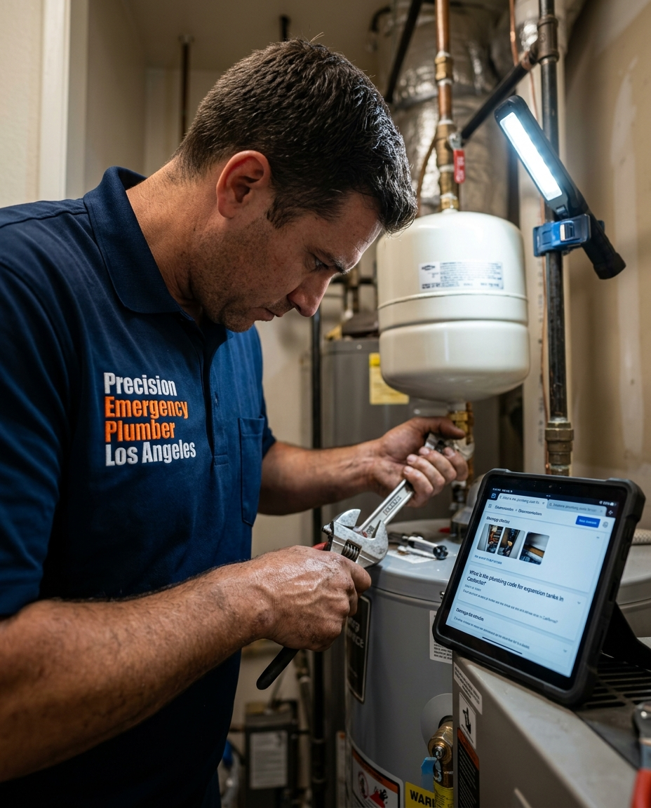 What is the plumbing code for expansion tanks in California?