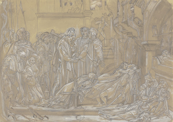 Die Versöhnung der Familien Montague und Capulet im Angesicht der Leichen von Ro