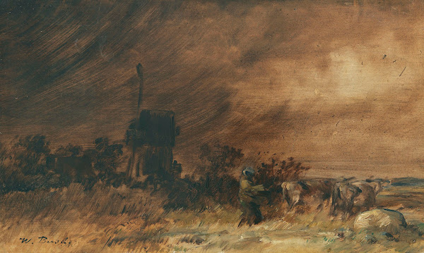Wiedensahler Bockmühle bei aufziehendem Sturm Ca 18701893