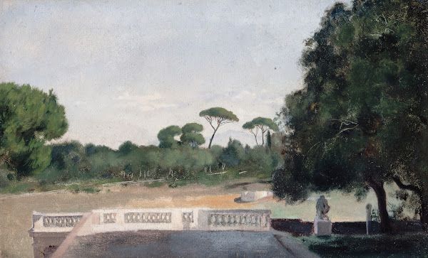Jardins de la Villa Borghèse vus depuis la Villa Médicis à Rome 1859 1860