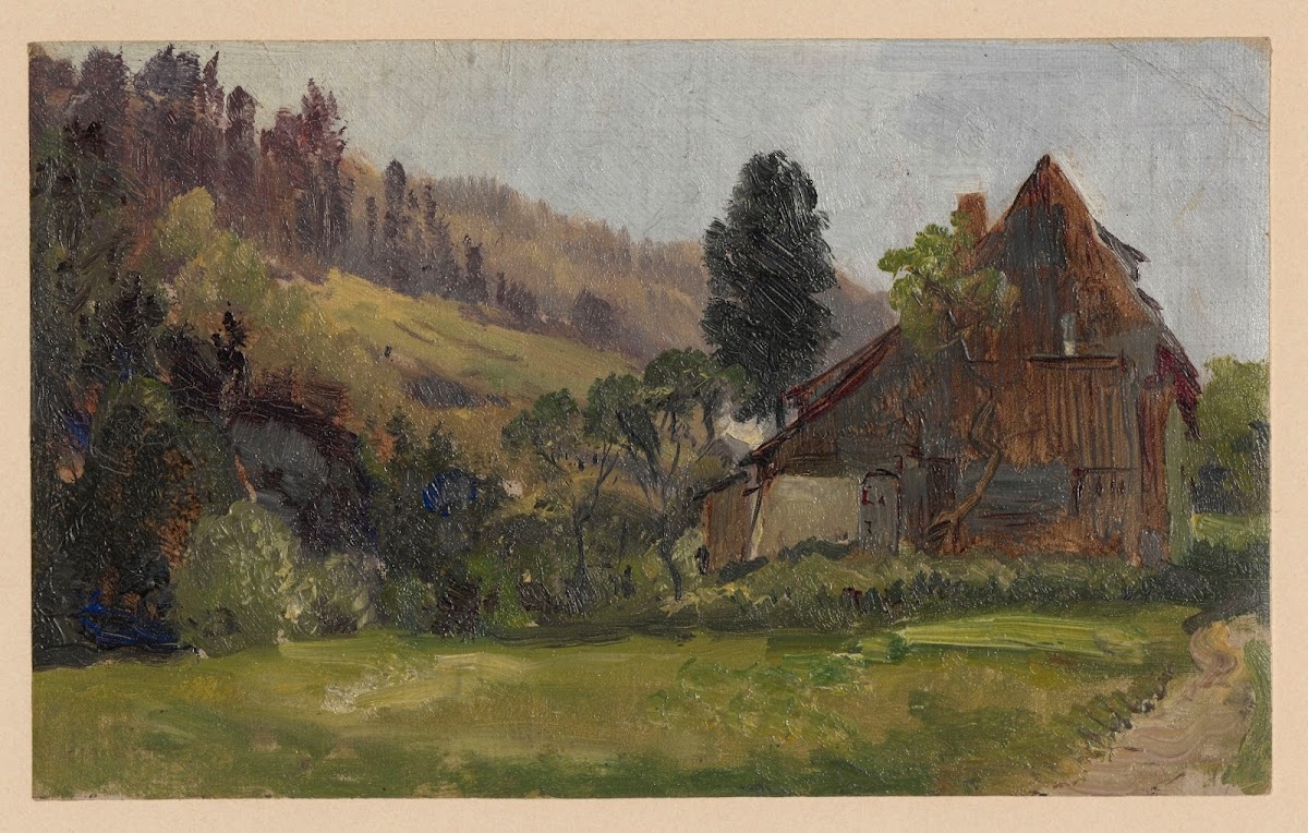 Landscape with buildings in Zlaté Hory 1850 1881