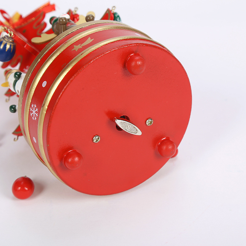 Decorative wooden Christmas tree music box