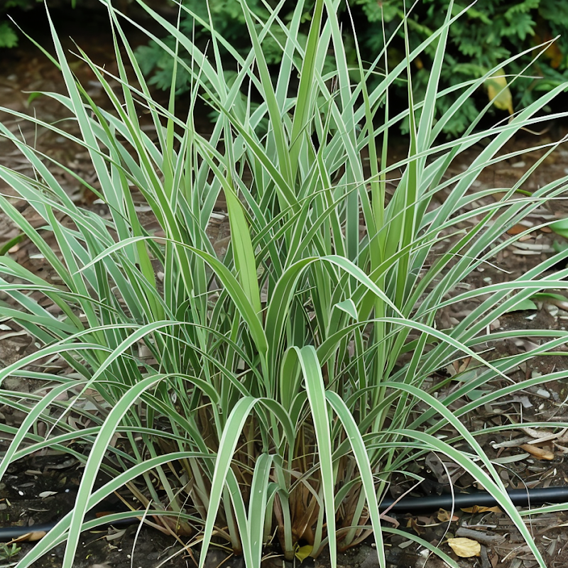 Miscanthus sinensis Little Miss in piena fioritura, un tocco di colore autunnale