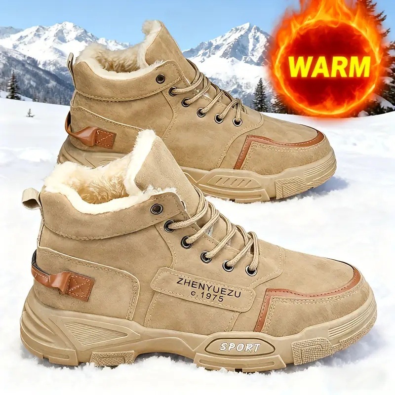 Insulated men's winter boots, high shaft