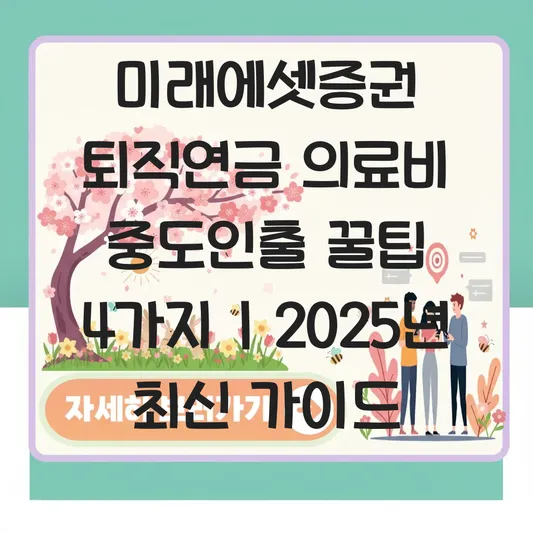 미래에셋증권 퇴직연금 의료비 장기요양 중도인출 하는 법 대표 이미지