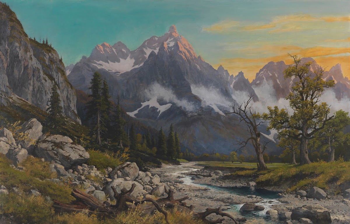 Morgenstimmung am großen Ahornboden Karwendelgebirge 1930